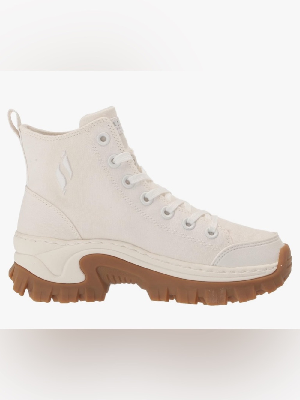 Skechers Womens Street Blox Fashion Shaker Size 10 White Boot Sneaker Tall Sole